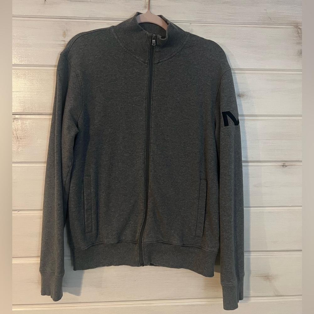 MK Michael Kors Long Sleeve Sweatshirt Jacket Full Zip Gray Men's Size Medium